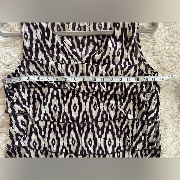 Loft Dark Purple & White Aztec Design, Cotton summer Blouse women’s SZ Small - Picture 14 of 14